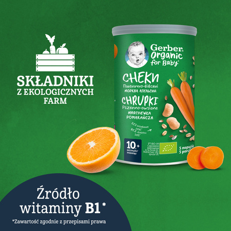 GERBER Organic Chrupki marchew-pomarańcza 35g