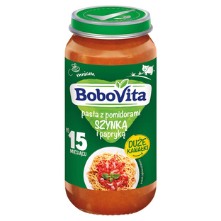 BOBOVITA Pasta z pomidorami szynką i papryką. 250g