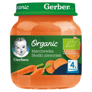 GERBER Organic marchewka i słodki ziemniak 125g