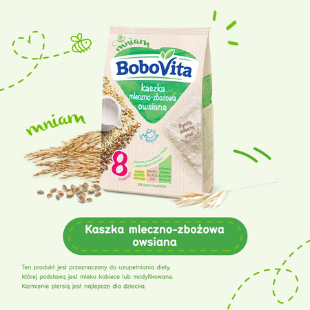 BoboVita Kaszka mleczno-zbożowa owsiana po 8 miesiącu 230 g