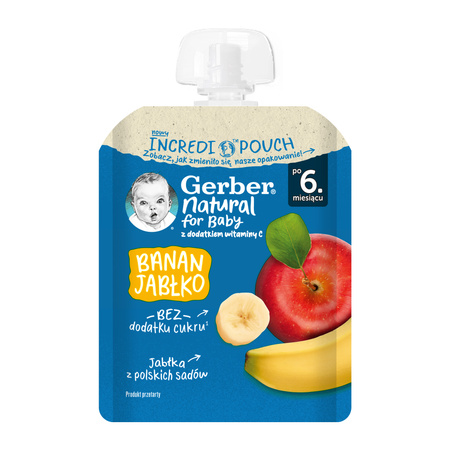 GERBER Natural Mus banan. jabłko. 80g