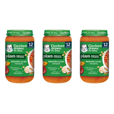 GERBER ORGANIC PLANT-TASTIC OBIADEK GULASZ Z MARCHEWKI I FASOLI 3x190g