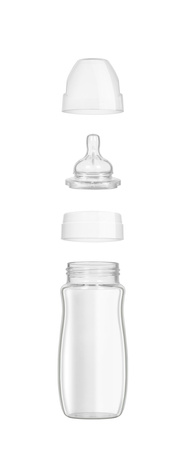 WEE BABY Butelka żaroodporna z szeroką szyjką 120ml 0m+ róż