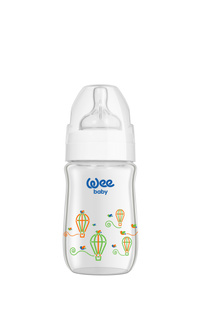 WEE BABY Butelka żaroodporna z szeroką szyjką 180ml 0m+ biel