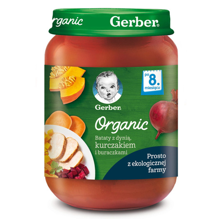 GERBER Organic Bataty z dynią i kurczakiem. 190g