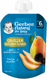 GERBER Natural Mus gruszka. suszona śliwka. 80g