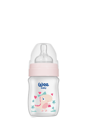 WEE BABY Butelka PP z szeroką szyjką 150ml róż