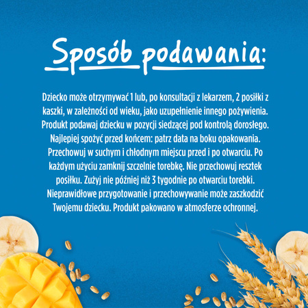 GERBER Grain&amp; Grow Kaszka owsiano-pszenna mleczna Banan Mango 200g