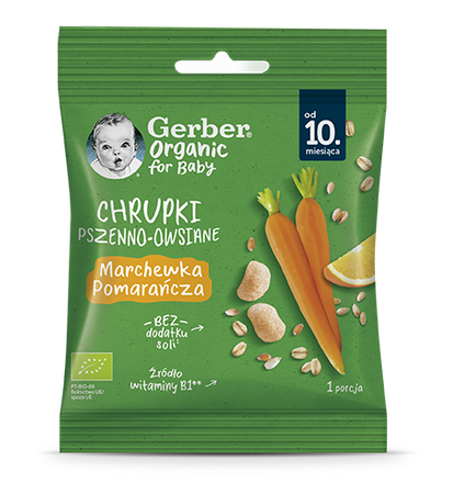 GERBER Organic Chrupki marchew. pomarańcza 7g