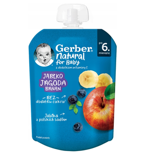 GERBER Natural Mus jabłko.jagoda. banan 80g