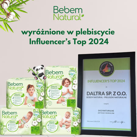 Pieluszki bambusowe pampersy MINI 2 (3-6kg) 68 szt.  EKO BEBEM Natural