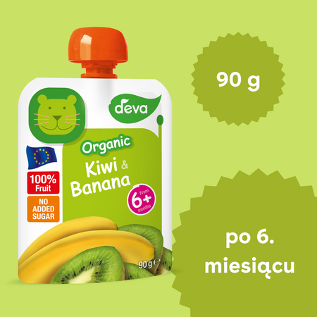 DEVA Organic Mus owocowy kiwi i banan 90g