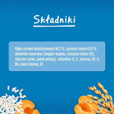 GERBER Kaszka Bezmleczna Ryżowa Morela dla niemowląt po 6. miesiącu 160g