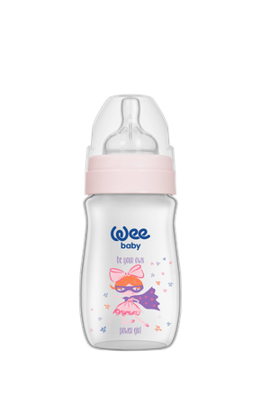 WEE BABY Butelka PP z szeroką szyjką 250ml róż