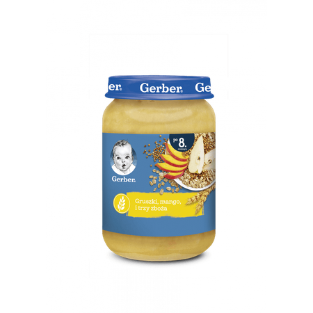 GERBER Gruszki, mango i trzy zboża 190g