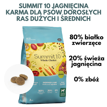 Sucha karma dla Psów Dorosłych Jagnięcina 2 kg SUMMIT 10