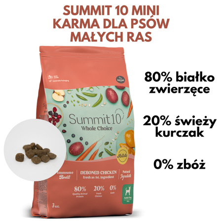 Sucha karma dla psów dorosłych rasy mini 3 kg SUMMIT 10