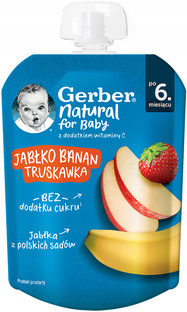 GERBER Mus jabłko banan truskawka 80 g