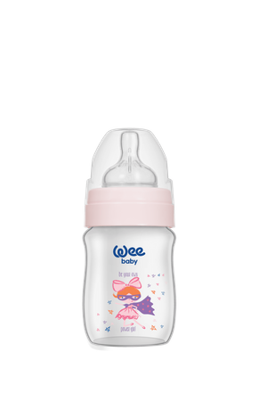 WEE BABY Butelka PP z szeroką szyjką 150ml róż