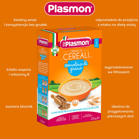 PLASMON Kaszka pszenna manna 2x230g