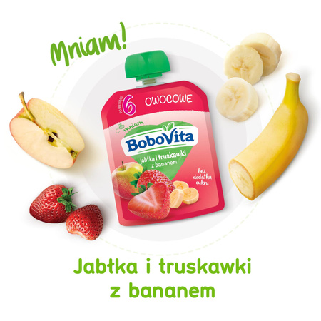 BoboVita Mus banan i jabłko z truskawką po 6. miesiącu 80 g