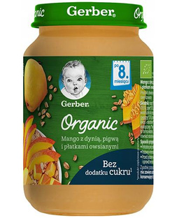 GERBER Organic Mango z dynią i pigwą. 190g