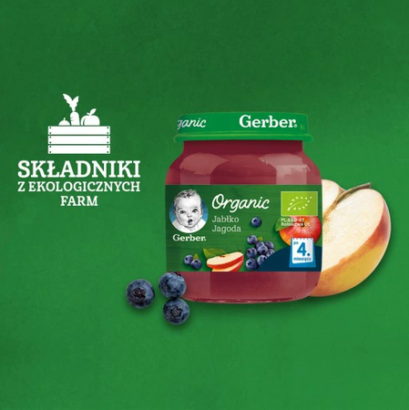 GERBER Organic jabłko-jagoda 125g