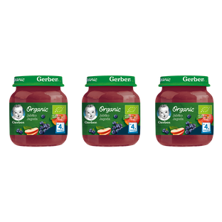 GERBER Organic jabłko-jagoda 125g x 3sztuk