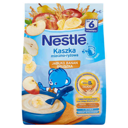 NESTLE Kaszka mlecz-ryż banan.jabłko.gruszka. 230g