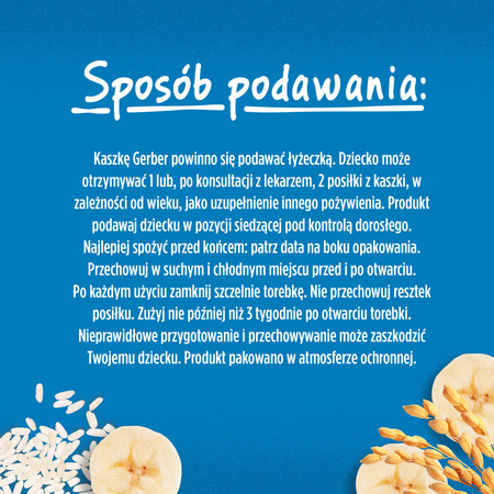 GERBER Kaszka Mleczna Ryżowa Banan dla niemowląt po 6. miesiącu 160g