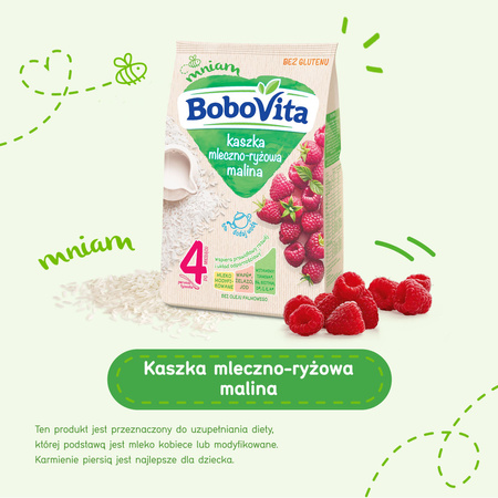 BoboVita Kaszka mleczno-ryżowa malina po 4 miesiącu 230 g