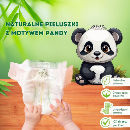 Pieluszki bambusowe pampersy MINI 2 (3-6kg) 68 szt.  EKO BEBEM Natural