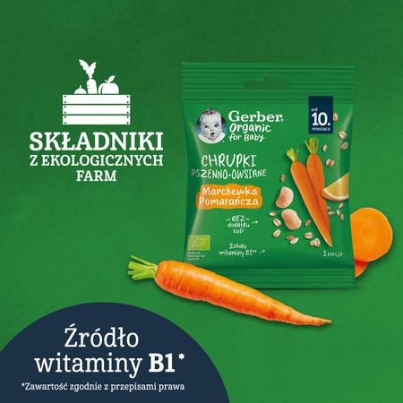 GERBER Organic Chrupki marchew. pomarańcza 7g