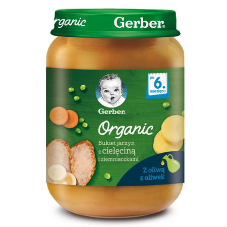 GERBER Organic Bukiet jarzyn z cielęciną. 190g