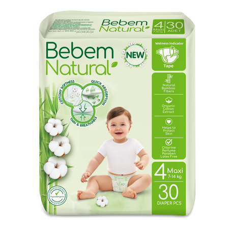 BEBEM Pieluszki bambusowe MAXI 4 (7-14kg) 30 szt.