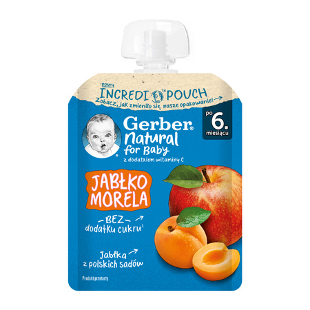 GERBER Natural Mus jabłko .morela. 4x 80g