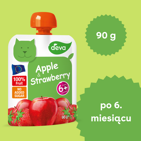 DEVA Mus owocowy jabłko truskawka 90g