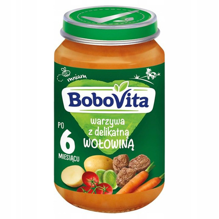 BOBOVITA Warzywa z delikatną wołowiną, 190g KD