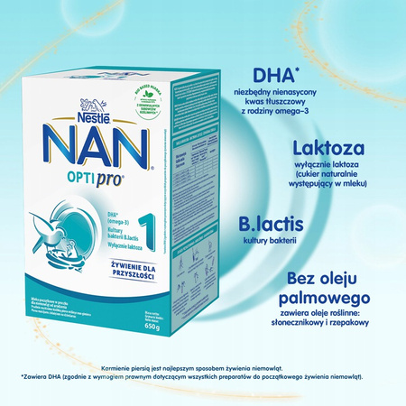 NESTLE NAN OPTIPRO 1 mleko początkowe 4x650g