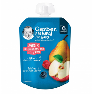 GERBER Natural Mus jabłko. gruszka. malina. jagoda 80g