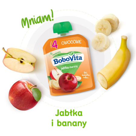 BoboVita Mus jabłka i banany po 4. miesiącu 6x80 g