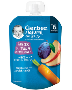 GERBER Natural Mus jabłko. śliwka. marchewka. 80g