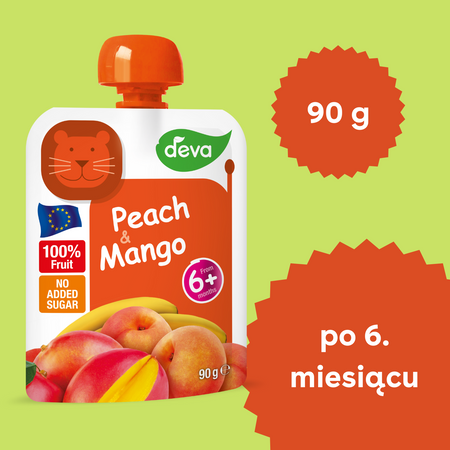 DEVA Mus owocowy brzoskwinia mango. 90g