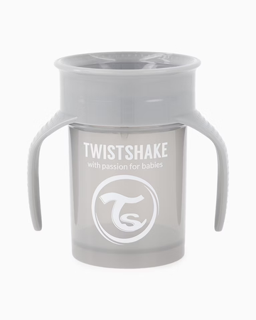 TWISTSHAKE Kubek niekapek 360 szary, 230ml