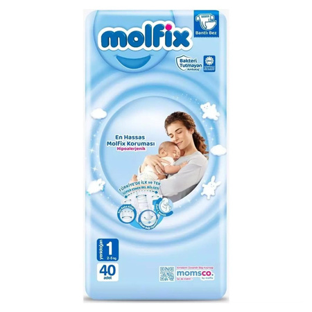 MOLFIX Komfortowe pieluszki 1 Newborn (2-5kg) 40 sztuk