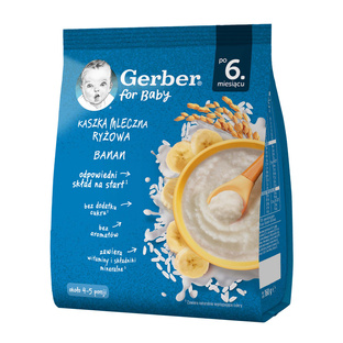 GERBER Kaszka Mleczna Ryżowa Banan dla niemowląt po 6. miesiącu 160g