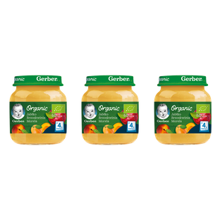 GERBER Organic jabł-brzosk-morela 125g x 3 sztuk