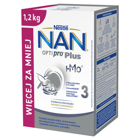 NAN OPTIPRO Plus 3 Produkt na bazie mleka 1,2 kg (2 x 600 g)