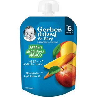 GERBER Natural Mus jabłko.mango. marchewka. 80g