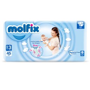 MOLFIX Pieluszki MIDI 3 (4-9 kg) 45 szt.